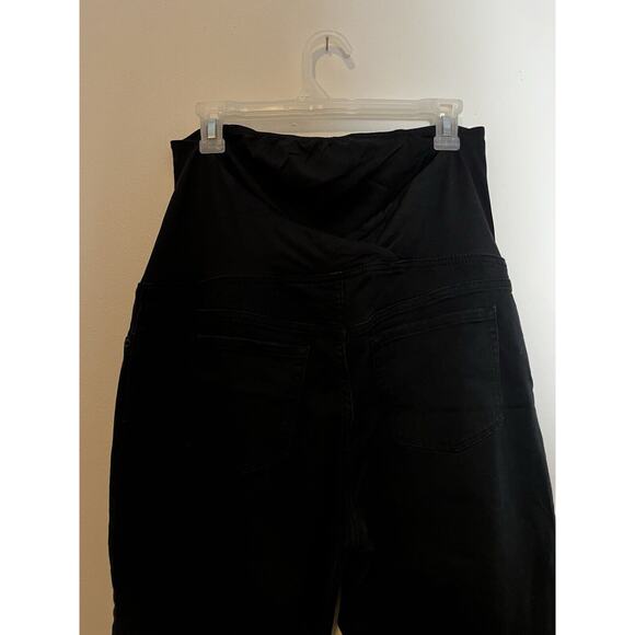 ISABEL MATERNITY black Stretch cotton blend Skinny Jeans Crossover back Pants 12 - Picture 4 of 7